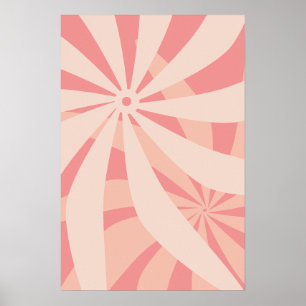 Blume Abstrakt Retro Rosa Poster
