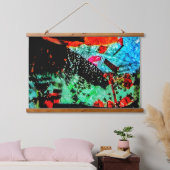 Blume abstrakte Holztäfelung, Herbst Wandteppich Mit Holzrahmen (Schlafzimmer)