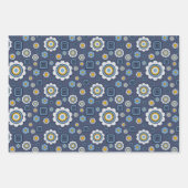 Blume, Abstrakte und Polka-Punkte Geschenkpapier Set (Vorderseite)