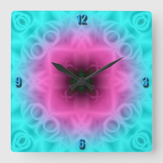 Blume Abstrakte Wall-Uhr Quadratische Wanduhr (Vorderseite)