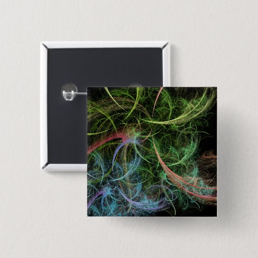 Blume abstrakter Art Button (Vorne & Hinten)