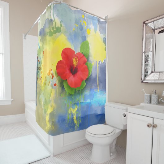 Blume abstrakter Hibisken Duschvorhang (Beispiel)
