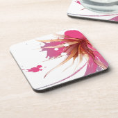 Blume abstrakter Hibisken Getränkeuntersetzer (Linke Seite)