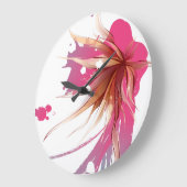 Blume abstrakter Hibisken Große Wanduhr (Winkel)