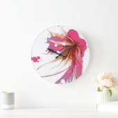 Blume abstrakter Hibisken Große Wanduhr (Zuhause)