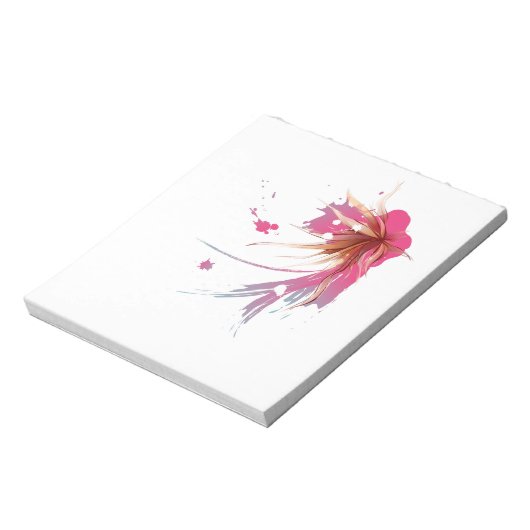 Blume abstrakter Hibisken Notizblock (Rotiert)