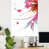 Blume abstrakter Hibisken Poster (Heimbüro)