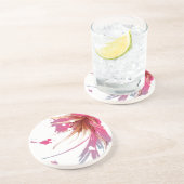 Blume abstrakter Hibisken Sandstein Untersetzer (Seite)