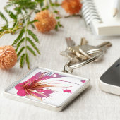 Blume abstrakter Hibisken Schlüsselanhänger (Seite)