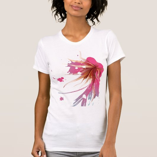 Blume abstrakter Hibisken T-Shirt (Vorderseite)