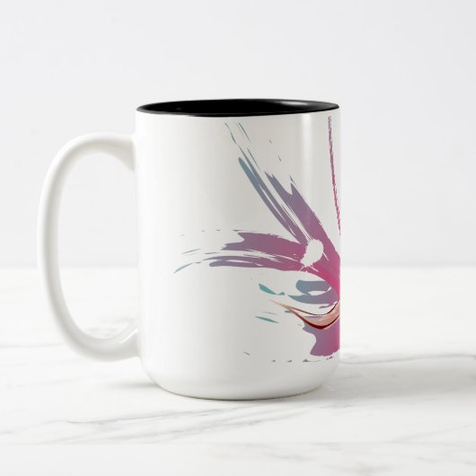 Blume abstrakter Hibisken Zweifarbige Tasse (Links)