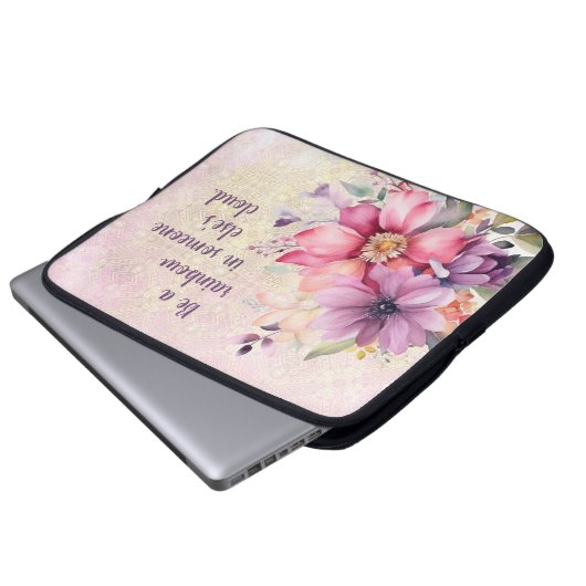 Blume, abstraktes Design, Kostenvoranschlag Laptopschutzhülle (Vorne Knopf)