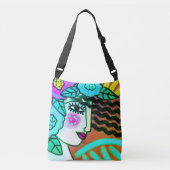 Blume Abstraktes digitales Malen Tragetaschen Mit Langen Trägern (Vorderseite)