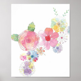 Blume abstraktes Malen Blumen Poster