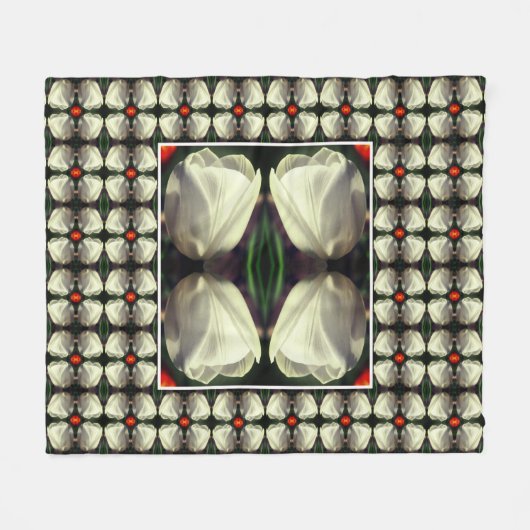 Blume Abstraktes Muster Fleecedecke (Vorderseite (Horizontal))