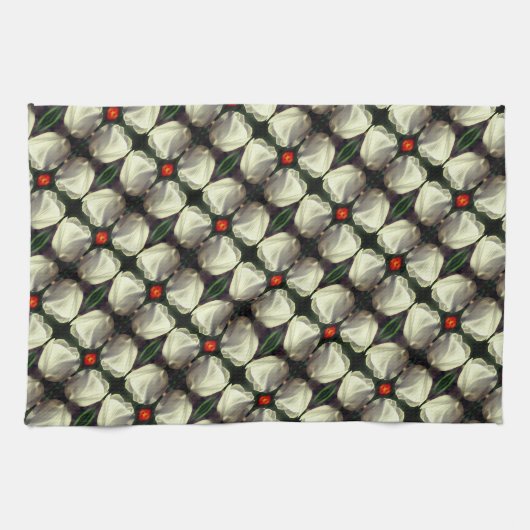 Blume Abstraktes Muster Geschirrtuch (Horizontal)