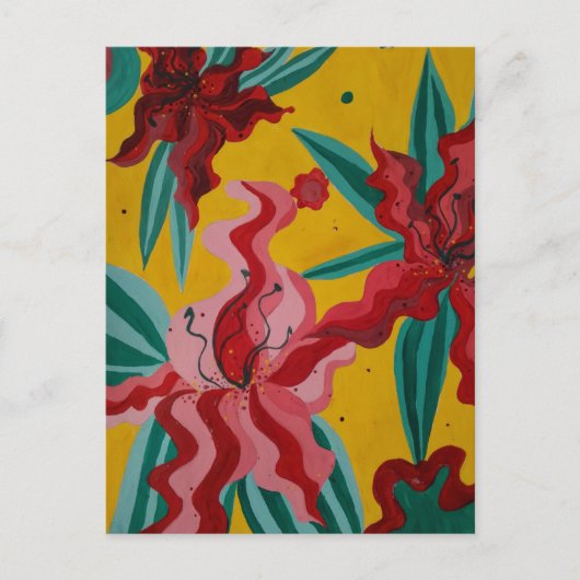 Blume, Abstraktion, Abstraktionismus, Postkarte (Vorderseite)