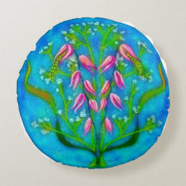 Blume Acryl Rundes Kissen