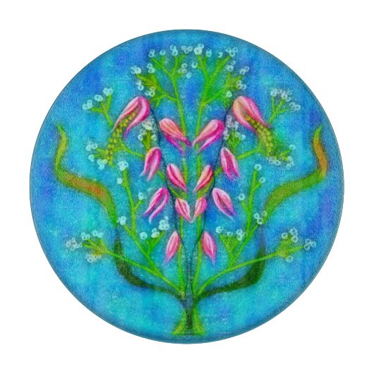 Blume Acryl Schneidebrett (Vorderseite)