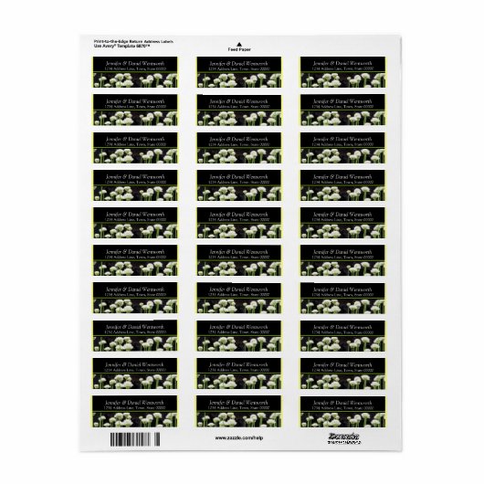 Blume Address Labels Black Green (Vorne)