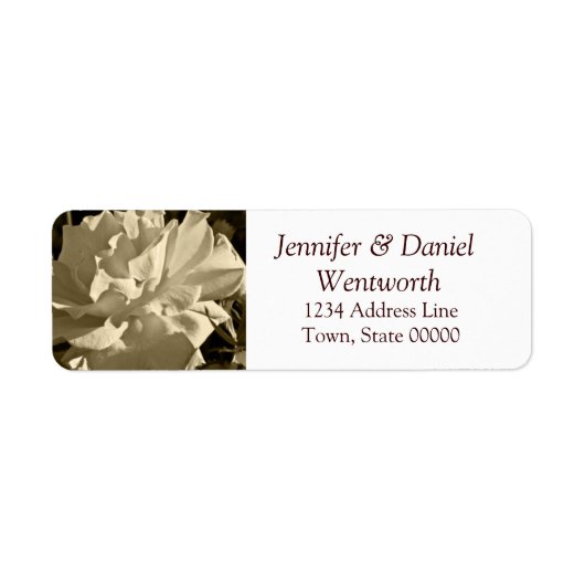 Blume Address Labels Sepia Rose (Vorne)