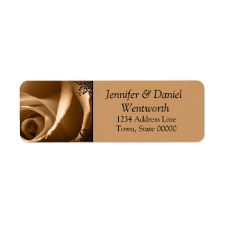 Blume Address Labels Sepia Rose