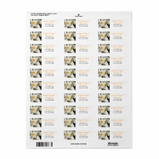 Blume Address Labels White Lily (Vorne)