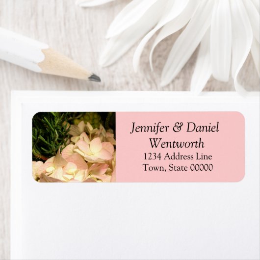 Blume Adresse Labels Pink Hydrangea (Insitu)