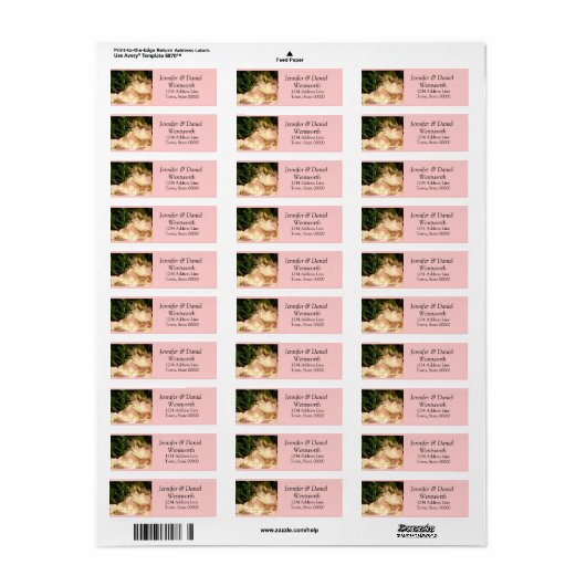 Blume Adresse Labels Pink Hydrangea (Vorne)