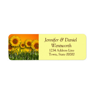 Blume-Adresse Labels Sonnenblumen