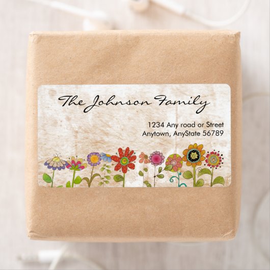 Blume-Adressetikett (Insitu)