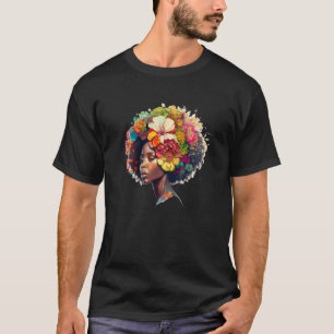 Blume Afro Black Women Afro Afro T-Shirt