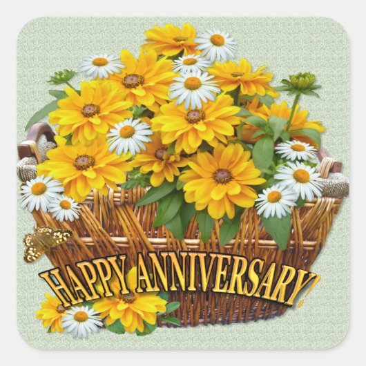 Blume-Aktionskorb ~ Aufkleber (Vorderseite)