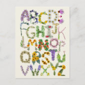 Blume Alphabet Kinder zurück zum Schullehrer Postkarte (Vorderseite)
