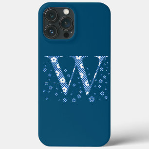 Blume Alphabet W (blau und dots) Case-Mate iPhone Hülle