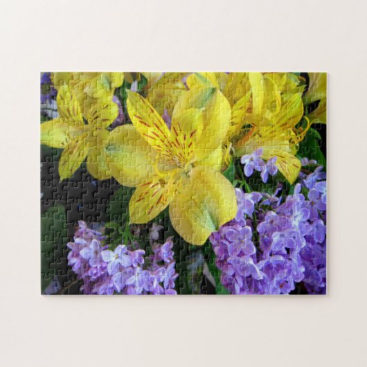 Blume Alstroemeria und Lilacs Puzzle (Horizontal)