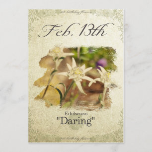 Blume am 13. Februar "Edelweiss" Karte