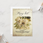 Blume am 1. Mai "Edelweiss" Karte (Vorderseite/Rückseite Beispiel)