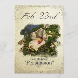 Blume am 22. Februar "Rose Sharon" Karte
