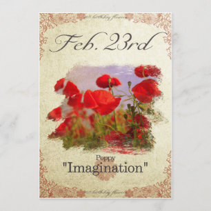Blume am 23. Februar "Poppy" Karte