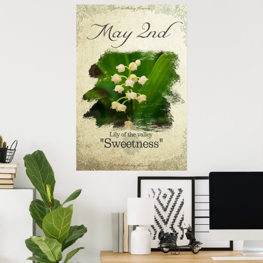 Blume am 2. Mai "Lily of the Tal" Poster (Heimbüro)