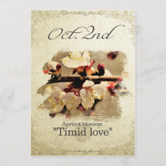 Blume am 2. Oktober "Apricot blüte" Karte