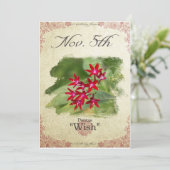 Blume am 5. November "Pentas" Karte (Stehend Vorderseite)