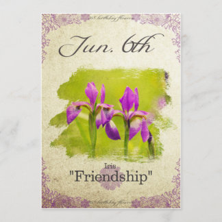 Blume am 6. Juni "Iris" Karte