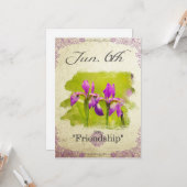 Blume am 6. Juni "Iris" Karte (Vorderseite/Rückseite Beispiel)