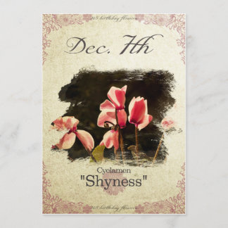 Blume am 7. Dezember "Cyclamen" Karte