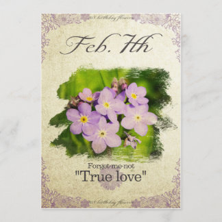 Blume am 7. Februar "Vergessen-ich-nicht" Karte