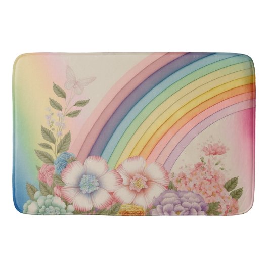 Blume am Ende des Regenbogens Badematte (Vorderseite)