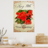 Blume am Geburtstag auf August 11. "Geranium" Poster (Küche)