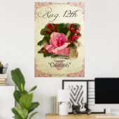 Blume am Geburtstag auf August 12. "Oleander" Poster (Heimbüro)